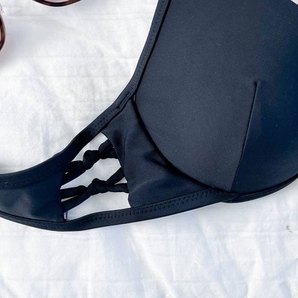 Aeropostale Black Padded String Bikini Top Medium - Picture 8 of 10